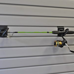 Snap-Latch fishing rod holder pair holding a fishing rod.